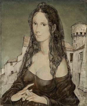 150の主題の芸術作品 Painting - La belle espagnole レナード 藤田 嗣治 日本語